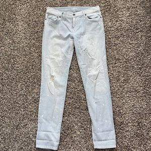 Relaxed skinny pinstripe jeans